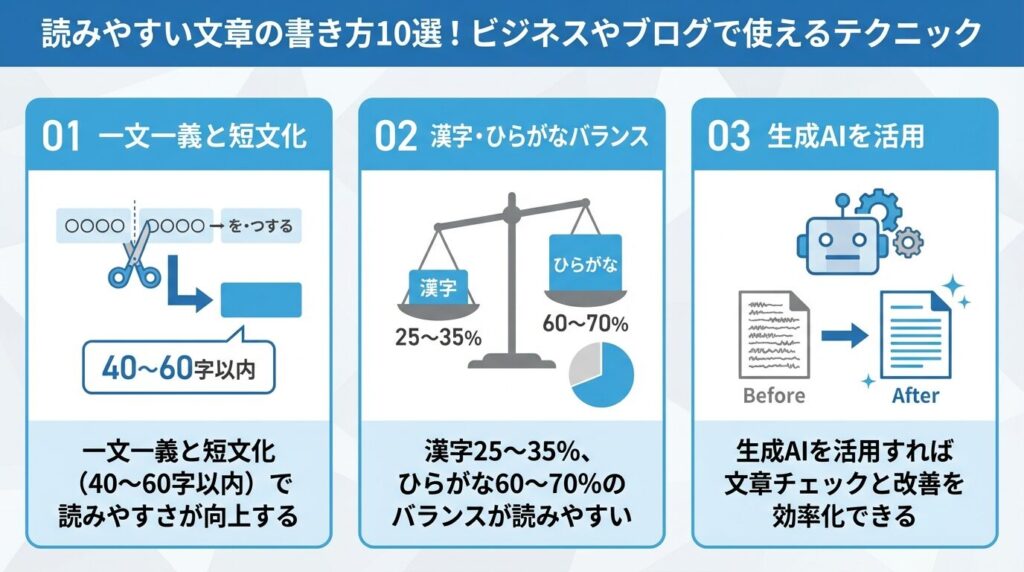 読みやすい文章の書き方10選！ビジネスやブログで使えるテクニック【チェックリスト付き】