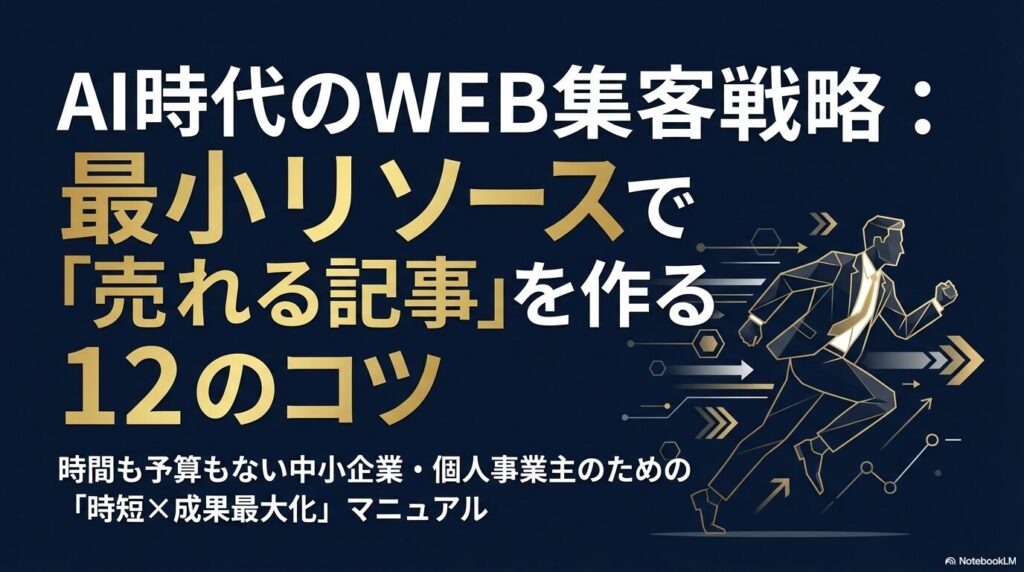 AI時代のWEB集客戦略：最小のリソースで「売れる記事」を作る12のコツ