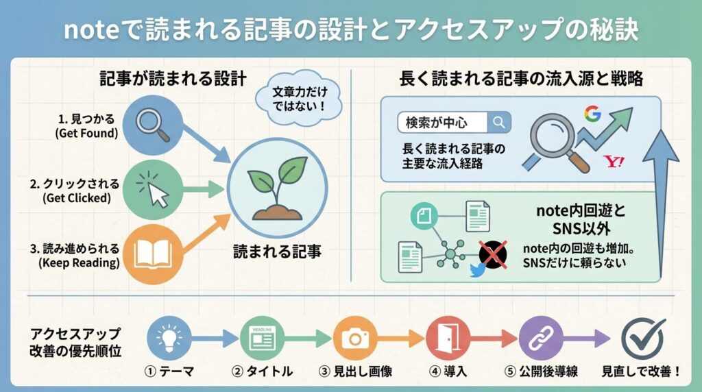noteで読まれる記事はこう書く！アクセスの増やし方にもコツがある