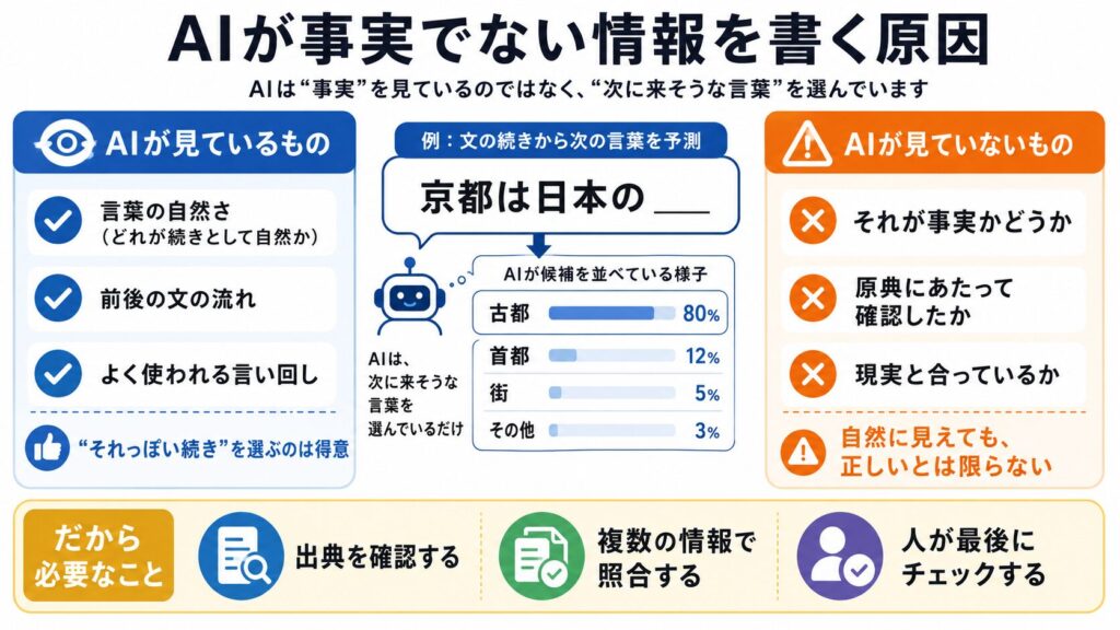 AIが事実でない情報を書く原因